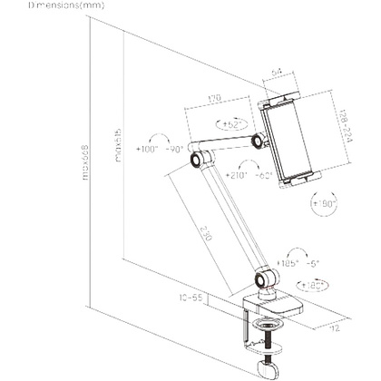 Крепление для планшета (смартфона) Tablet Clamp, белый матовый - 10