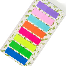 Закладки пластиковые "Yesli:", 12х45 мм, 8 цветов х 20 шт., ассорти неон