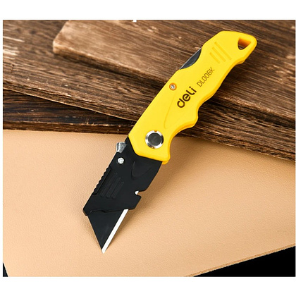 Нож строительный складной Deli YS EDL006K, 19 мм, трапеция - 5