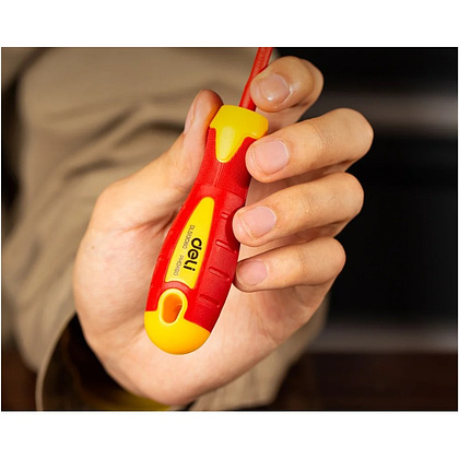 Отвертка диэлектрическая Deli YS EDL513060, PH2х60 мм, желтый, красный - 5