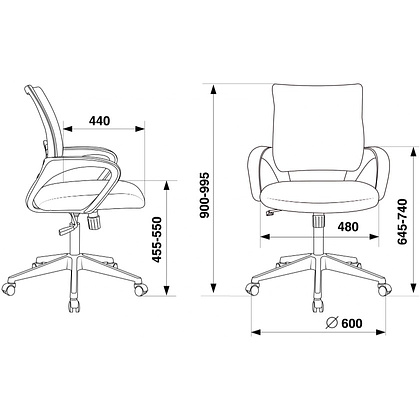 Компьютерное кресло Бюрократ CH-695N, экокожа, пластик, черный - 11