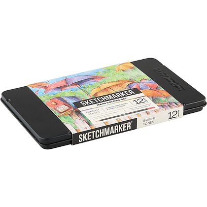 Карандаши цветные "Sketchmarker Основные цвета", набор 12 цветов, жестяной пенал - 3