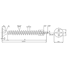 Саморез 3.5х25 мм для монтажа ГКЛ к металлу, фосфат, 2000 шт.