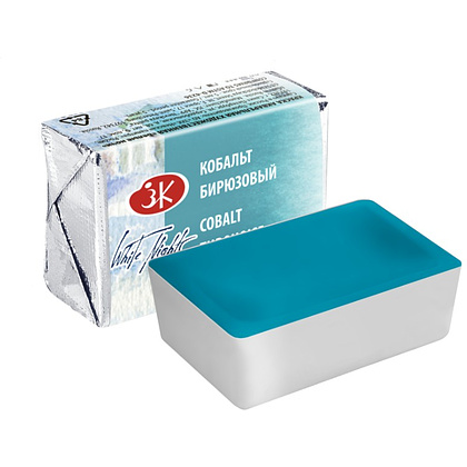 Краски акварельные "Белые ночи", 531 кобальт бирюзовый, кювета