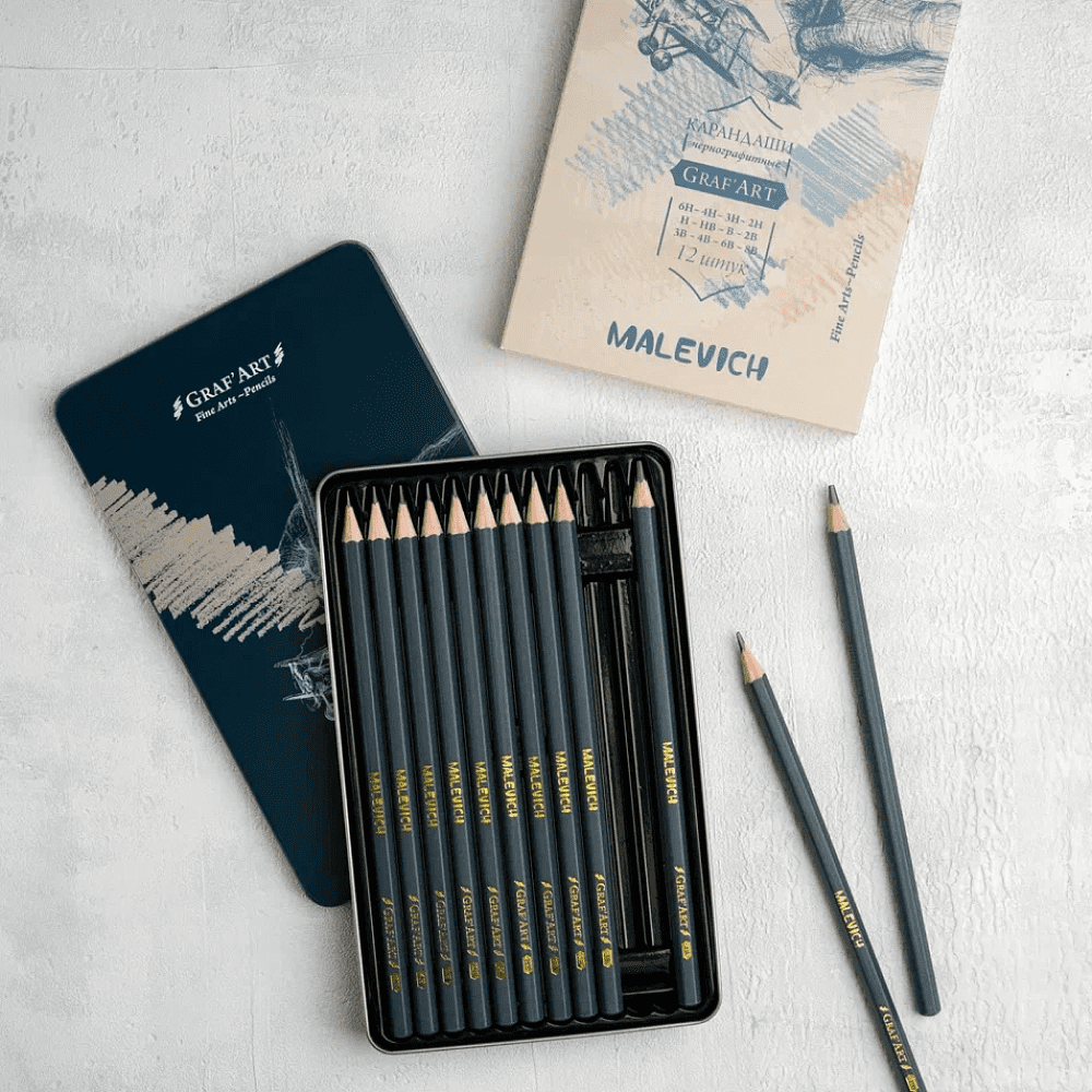 Карандаш чернографитный "Малевичъ", 12 шт, набор - 9