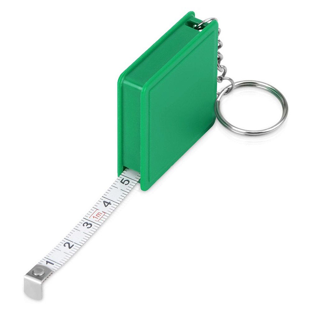 Брелок-рулетка "Дюйм", зеленый, серебристый - 2