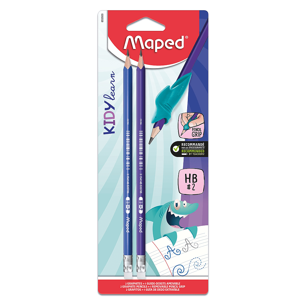 Карандаш простой "Kidy Learn", HB, 2 штуки, с ластиком, блистер, ассорти - 2