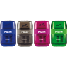 Точилка "Compact" с ластиком, 2 отверстия, с контейнером