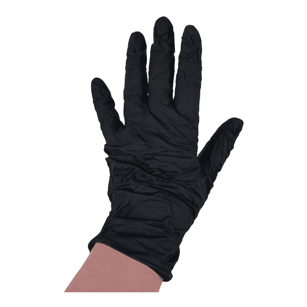 Перчатки нитриловые неопудренные одноразовые BVB, р-р S, 100 шт./уп., черный - 3