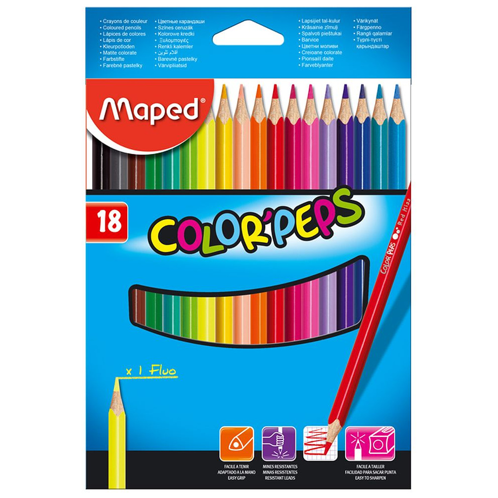 Цветные карандаши "Color Peps", 18 цветов, -30%