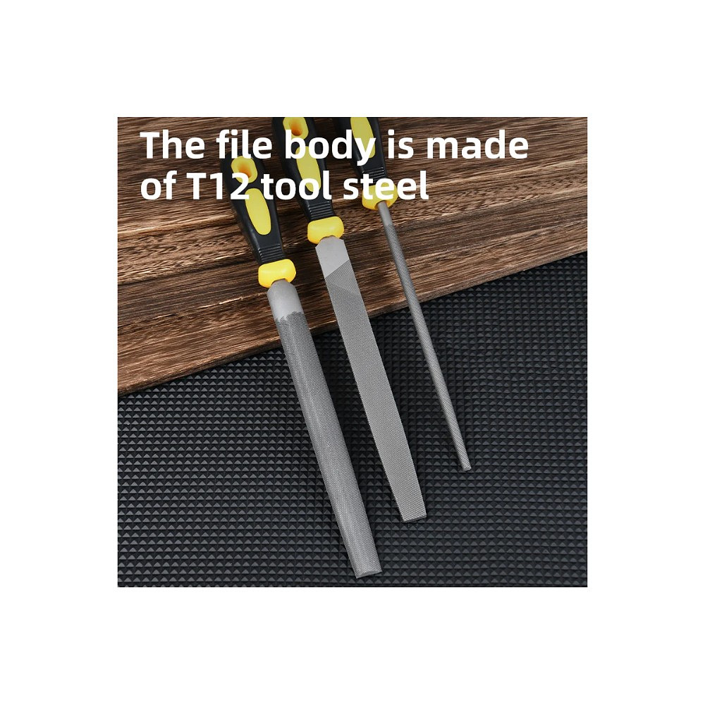 Набор напильников Deli YS EDL352083, 3 шт, 200 мм, черный, желтый - 5