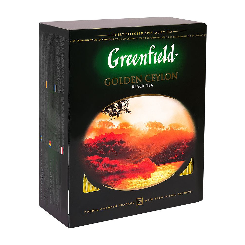 Чай "Greenfield" Golden Ceylon, 100 пакетиков x2 г, черный