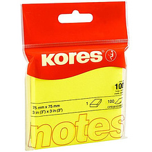 Бумага для записей на клейкой основе "Kores", 75x75 мм