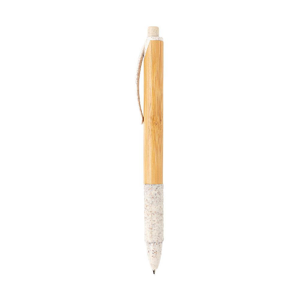 Ручка шариковая автоматическая Xindao "P610.537", 1,0 мм, бамбук, коричневый, белый, стерж. синий - 2