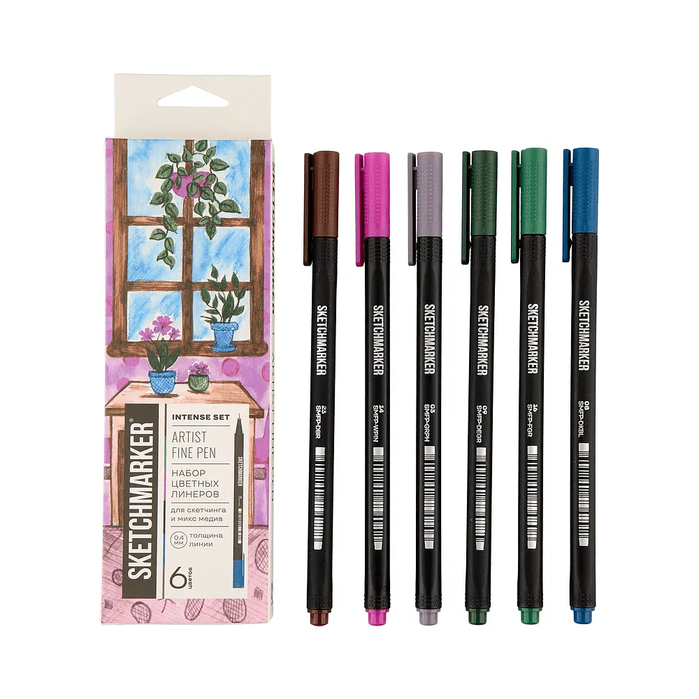 Ручка капиллярная "Sketchmarker Artist fine pen Intense", 6 шт. - 7