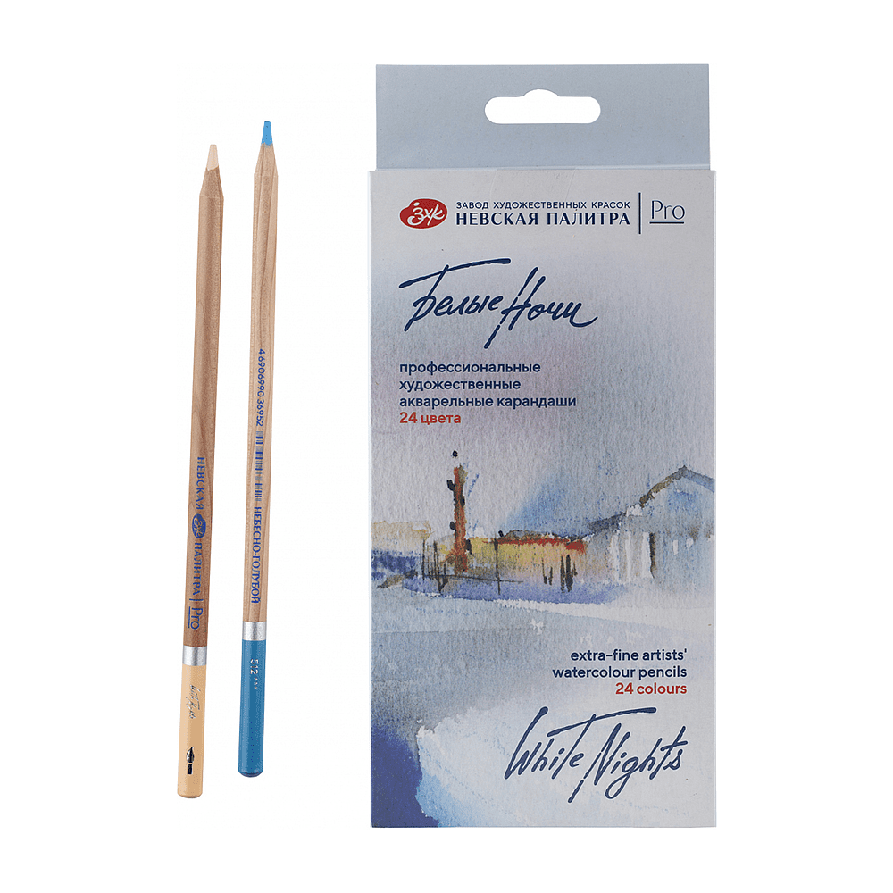 Карандаш акварельный "Белые ночи", набор 24 цветов, картонная коробка - 2
