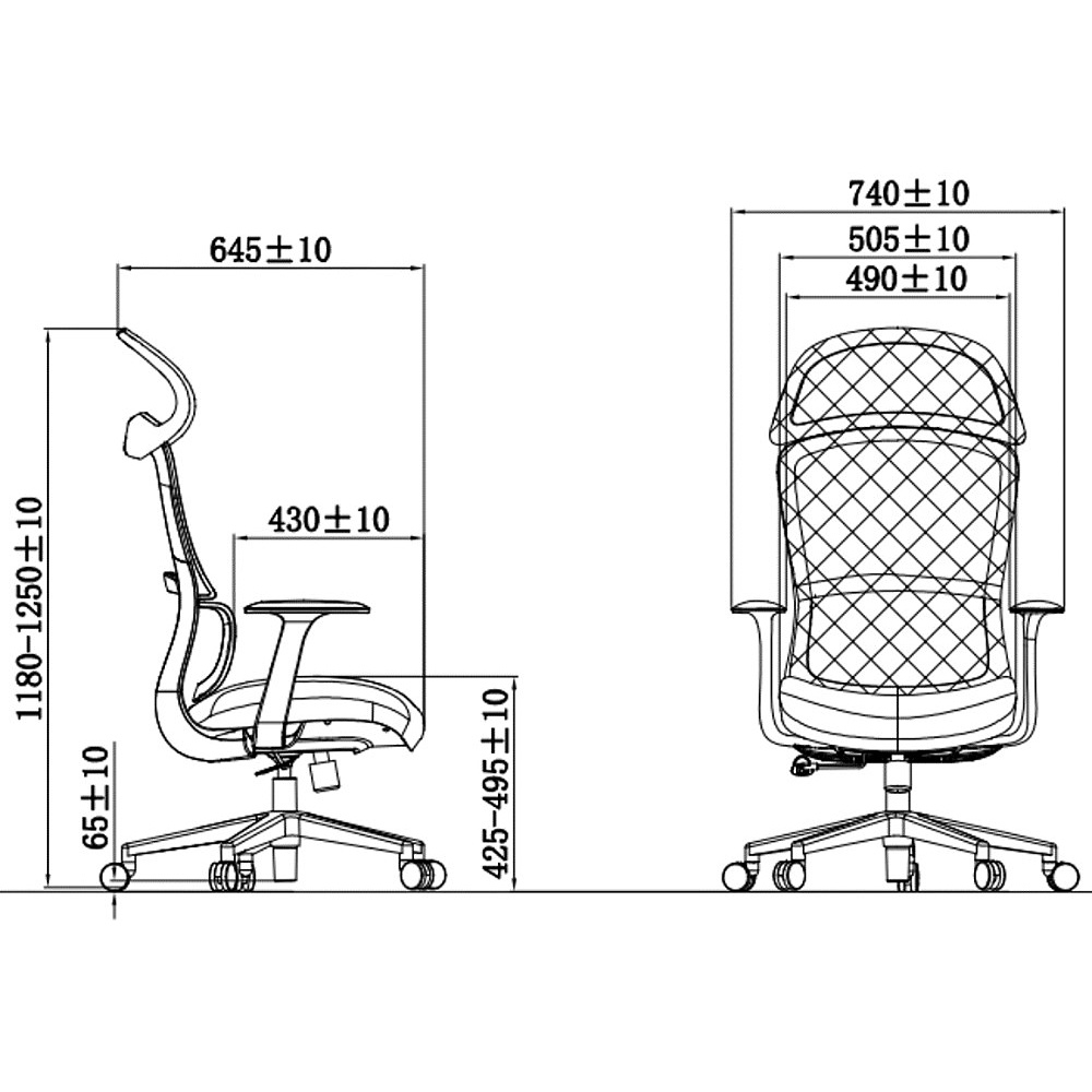 Кресло компьютерное SitZone CH-555A, сетка, ткань, пластик, черный - 6