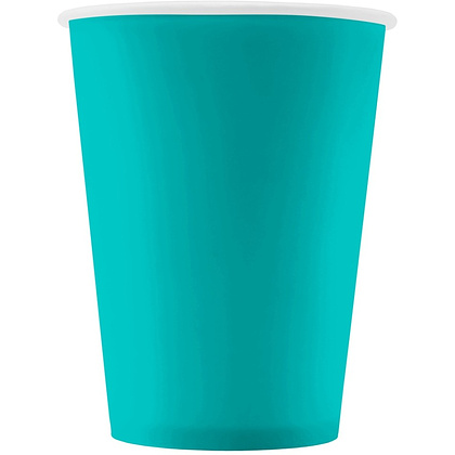 Стакан картонный 300 мл, 1сл., 50шт/упак, бирюзовый