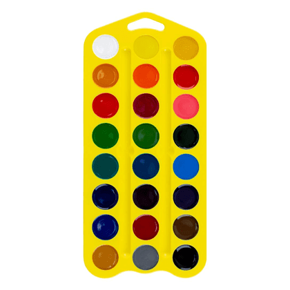 Краски акварельные "Цветик", 24 цвета, желтый - 2