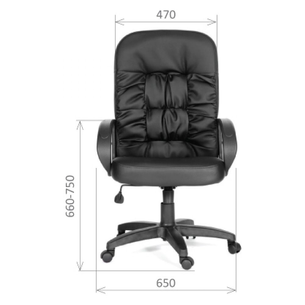 Кресло для руководителя "Chairman 416", экокожа, пластик, черный - 2