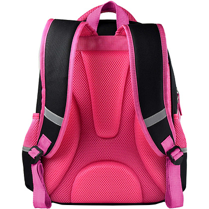 Рюкзак школьный "Девочка со щенком", черный, розовый - 4