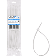 Хомут нейлоновый OnlyPro, 7.6х400 мм, белый, 100 шт