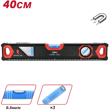 Уровень строительный Deli EDL290400K, 400 мм - 2