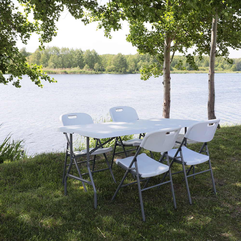 Стол складной 1800х755х730 мм, пластик, белый - 4