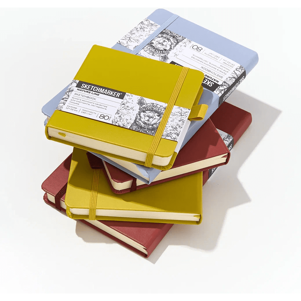 Скетчбук "Sketchmarker", 13х21 см, 140 г/м2, 80 листов, красный винтаж - 10