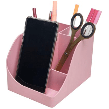 Подставка для ручек "Autentik", пластик, 5 делений, конфетно-розовый - 6