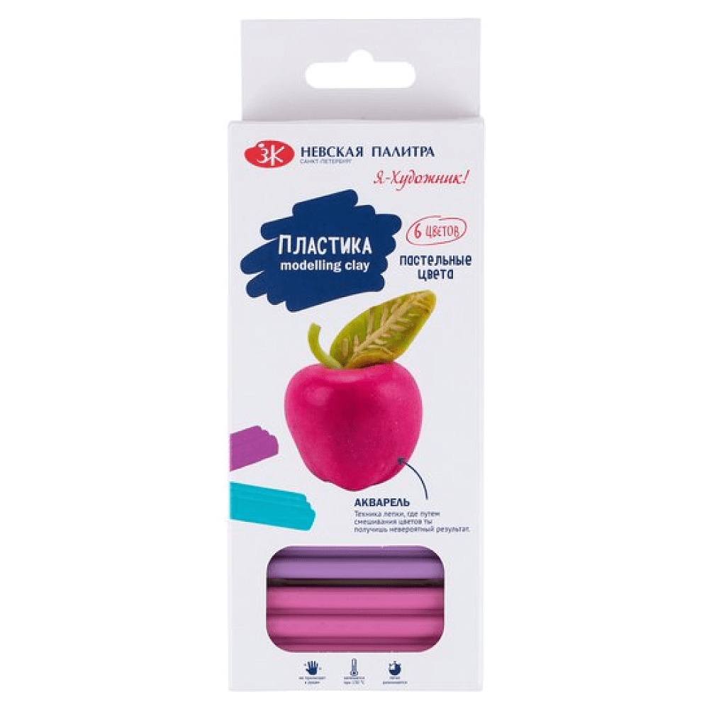 Пластика для моделирования "Я-Художник!", 6 шт., пастельные цвета