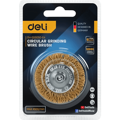 Щетка для дрели Deli YS EDH-GSS075-E3, плоская, проволочная - 6