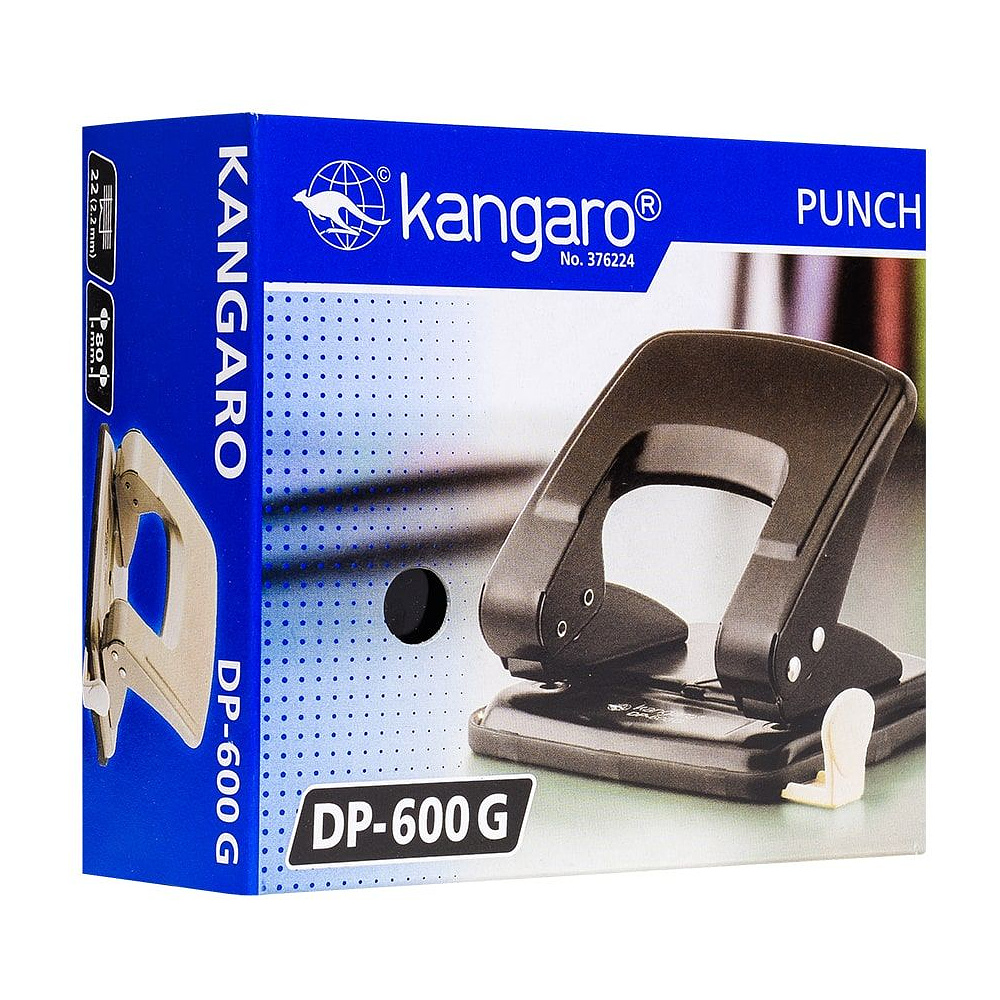 Дырокол Kangaro "DP-600G", 22 листа, черный - 3