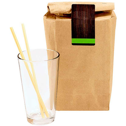 Трубочки для напитков из кукурузного крахмала в индивидуальной упаковке 240x6 мм, 250 шт/упак, кремовый