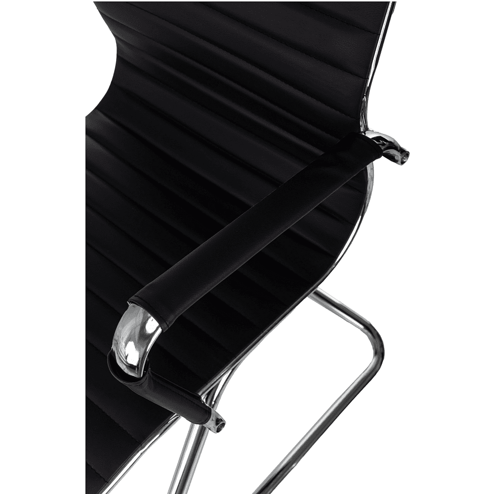 Кресло на полозьях "Бюрократ CH-883-LOW-V", экокожа, черный, металл хром - 7