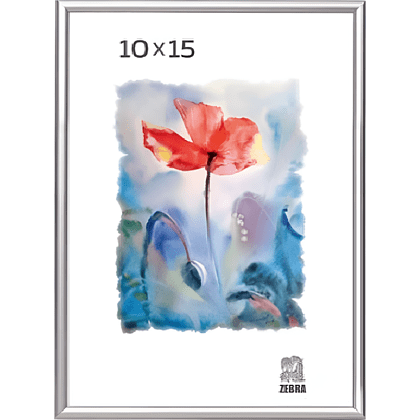 Фоторамка "Zebra", 10х15 см, алюминий, с ножкой, серебристый