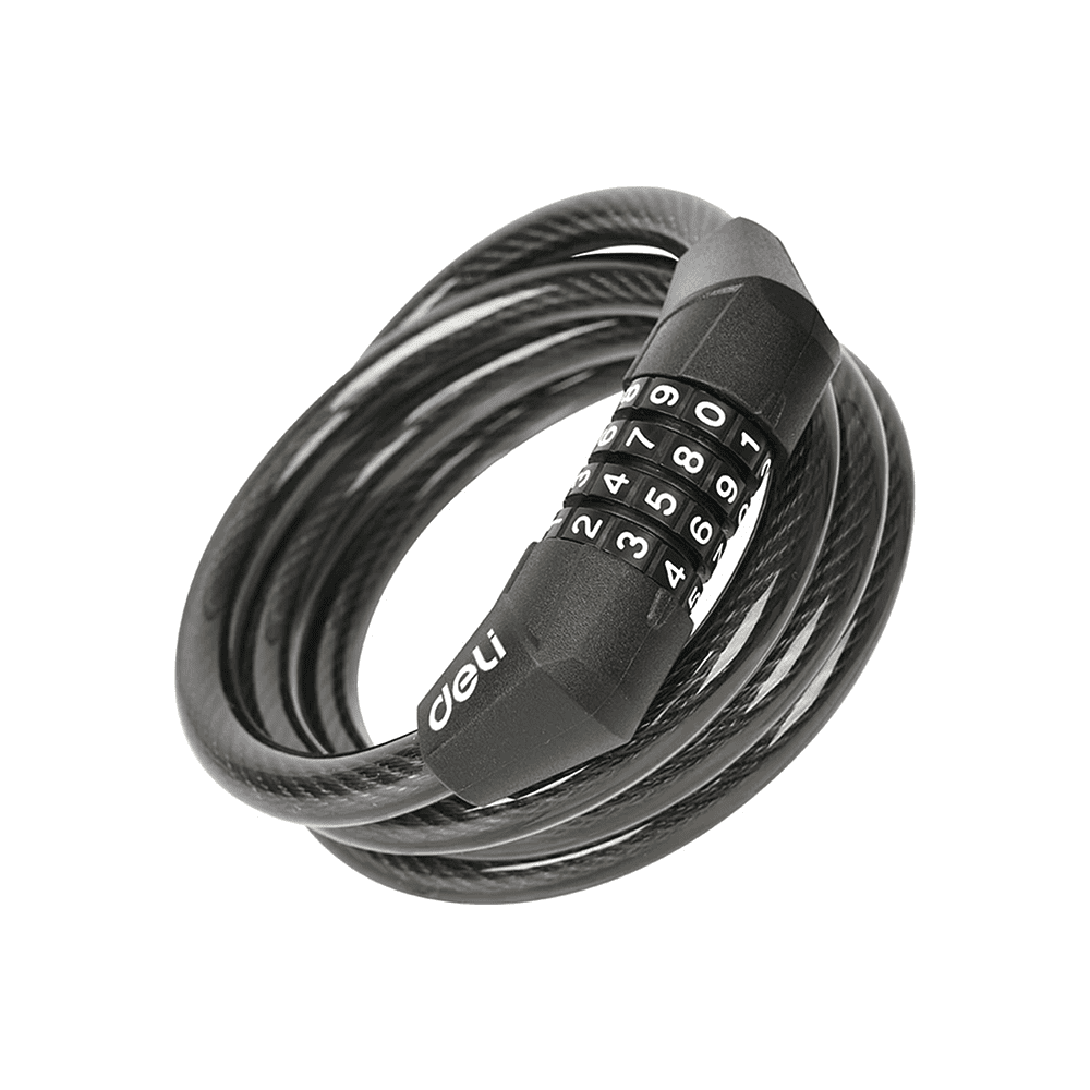 Замок тросовый велосипедный Deli YS EDL508051, 10 x 1200 мм, кодовый