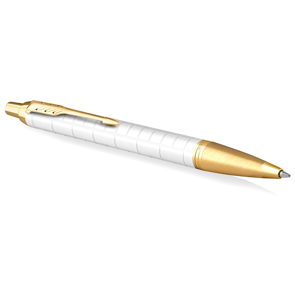 Ручка шариковая автоматическая "Parker IM Premium Pearl GT", 1.0 мм, золотой, серебристый, стерж. синий - 2