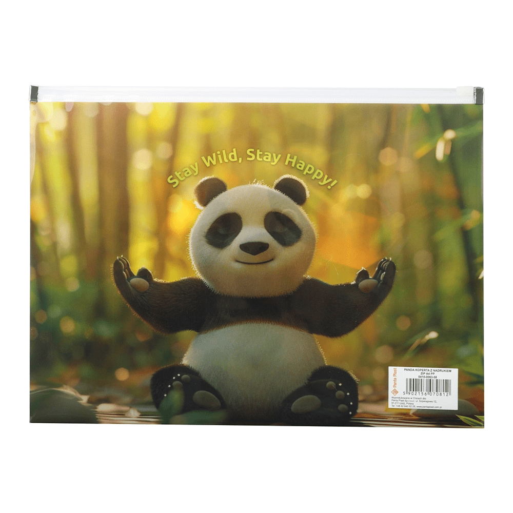 Папка-конверт на молнии "Panda", A4, разноцветный - 2