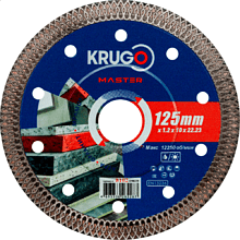 Круг алмазный по керамике Krugo Master, 125х22.23 мм, ультратонкий