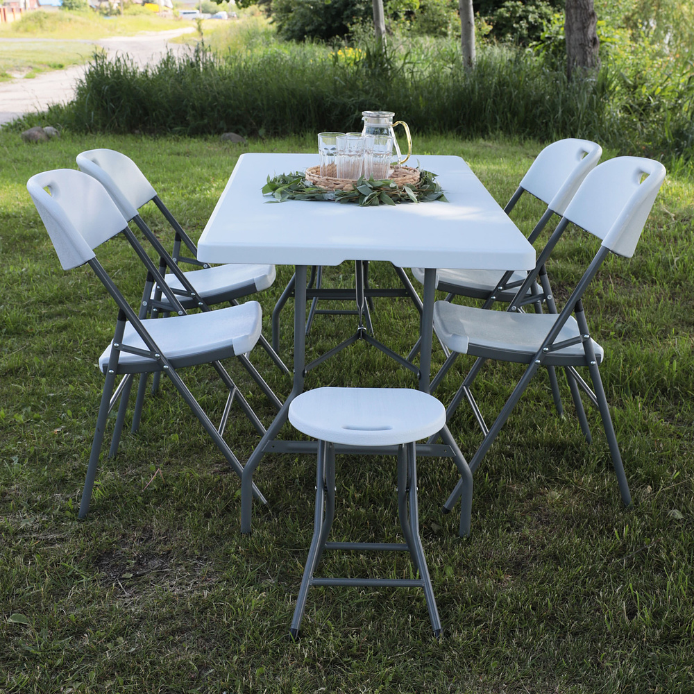 Стол складной 1800х755х730 мм, пластик, белый - 8