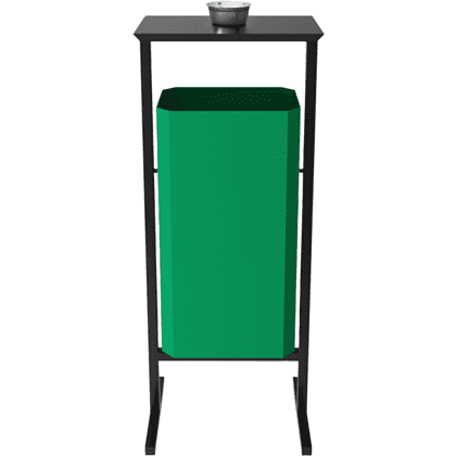 Урна уличная для мусора СТАНДАРТ с пепельницей, 50 л, металл, зелёный - 2