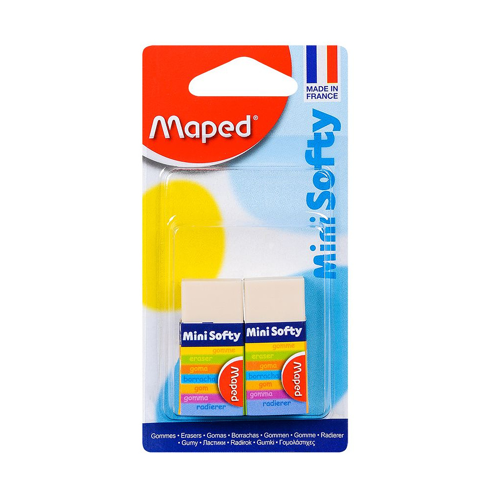 Ластик Maped "Softy", 2 шт, белый, блистер, (029839)