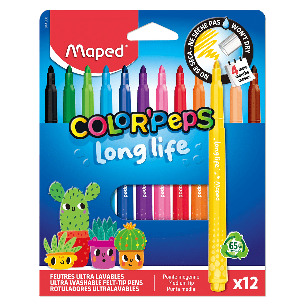 Фломастеры "Color Peps Long Life", 12 шт