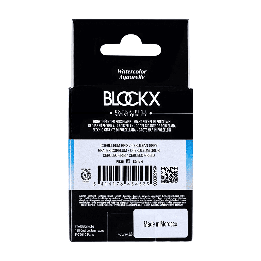 Краски акварельные "Blockx. Giant pan", 453 церулеум серый, 18 мл., кювета - 5