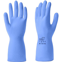 Перчатки латексные HQ Profiline, р-р M, с х/б покрытием, синий