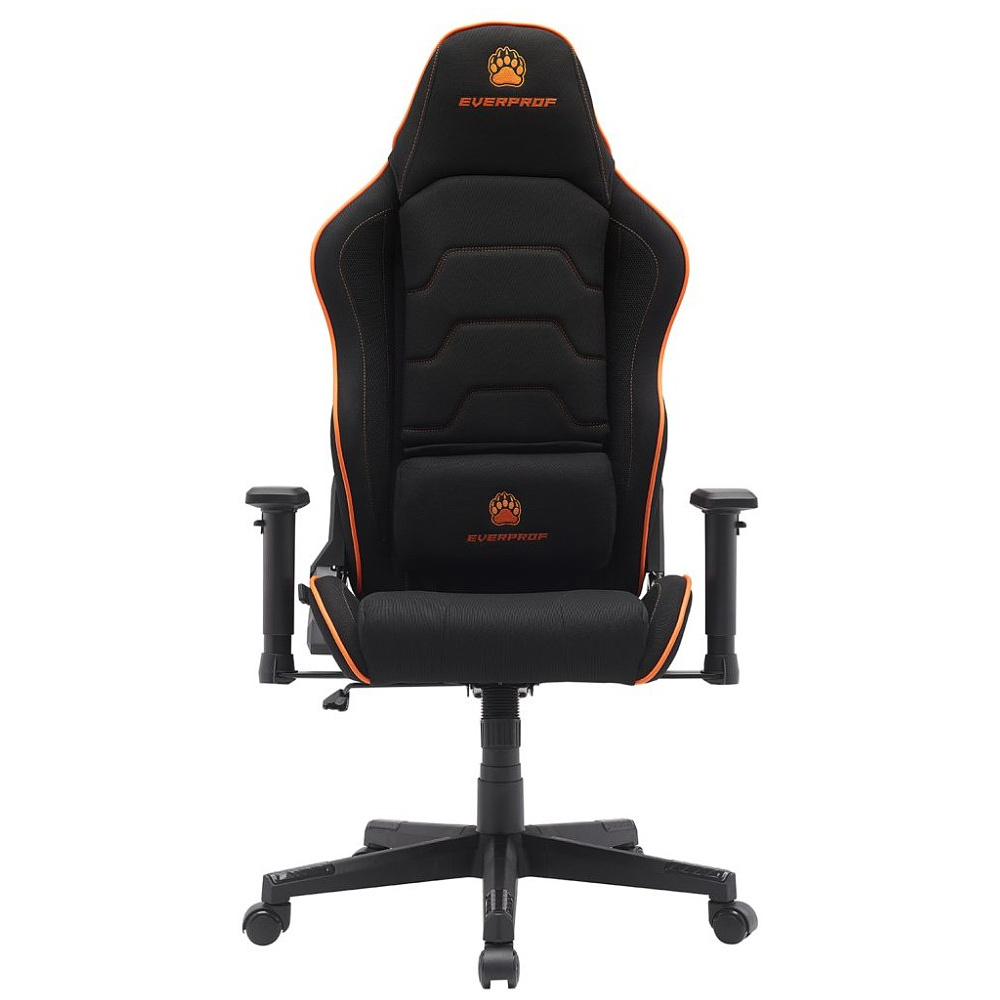 Кресло игровое EVERPROF "Panther", ткань, пластик, черный, оранжевый - 3