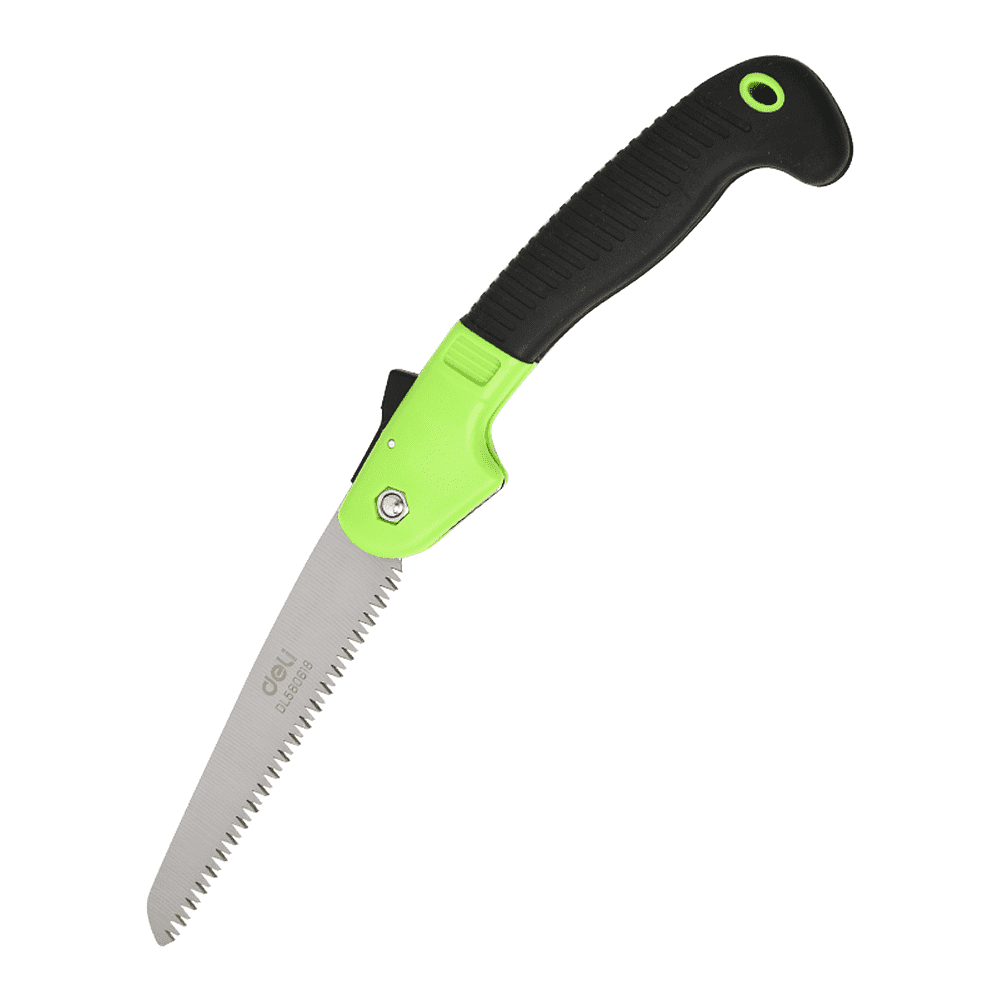 Ножовка по дереву Deli EDL580618, 180 мм, складная, зеленый, черный