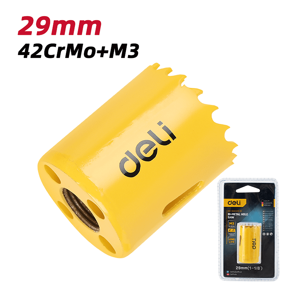 Коронка биметаллическая Deli YS EDH-SKK029-E1, 29 х 38 мм, М14 - 2