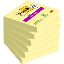 Бумага для заметок "Post-it SuperSticky", 76x76 мм, 6 шт/упак, 90 листов, желтый